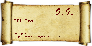 Off Iza névjegykártya
